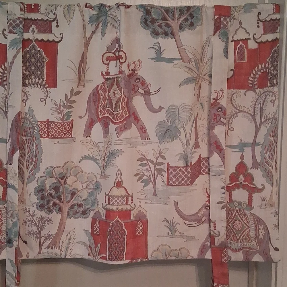 Decorative Elephant Print Curtain Pair
